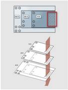 圖9  愛立信3E負載點調(diào)節(jié)器的封裝布線是可以縮放的。單個PCB布線可以容納不同類產(chǎn)品以提高靈活性