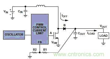 升壓調(diào)節(jié)器集成振蕩器、PWM控制環(huán)路和開關(guān)FET