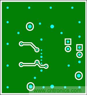 圖8：兩層板布線(底層)，器件為TDFN封裝