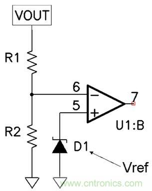 輸出精度是分壓器比、基準(zhǔn)精度和誤差放大器補(bǔ)償?shù)暮瘮?shù)