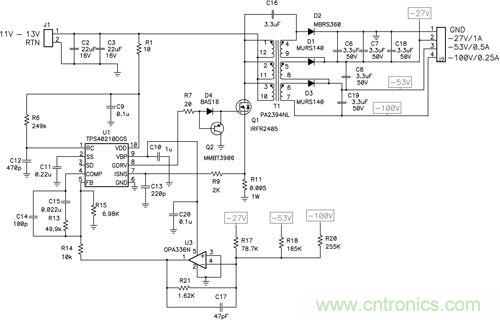 圖 1 這種獨(dú)特的拓?fù)浣Y(jié)構(gòu)可提供非常好的交叉調(diào)節(jié)，奧妙何在？