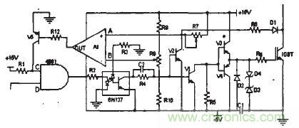 圖2:IGBT驅(qū)動(dòng)和過(guò)流保護(hù)電路