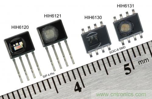 圖2：霍尼韋爾HumidIcon數(shù)字式溫濕度傳感器在單一小型封裝內(nèi)集成兩大功能，能在2.3Vdc低電壓下運行