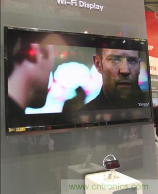 圖3：聯(lián)芯LC1811 的"WiFi Display"（同步無線輸出高清視頻）性能演示。