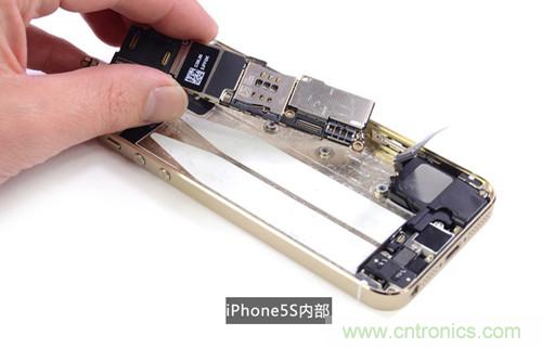 土豪金iPhone 5S拆解：內(nèi)部結(jié)構(gòu)升級(jí)，維修難度增加