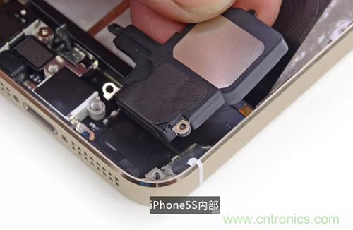 土豪金iPhone 5S拆解：內(nèi)部結(jié)構(gòu)升級(jí)，維修難度增加