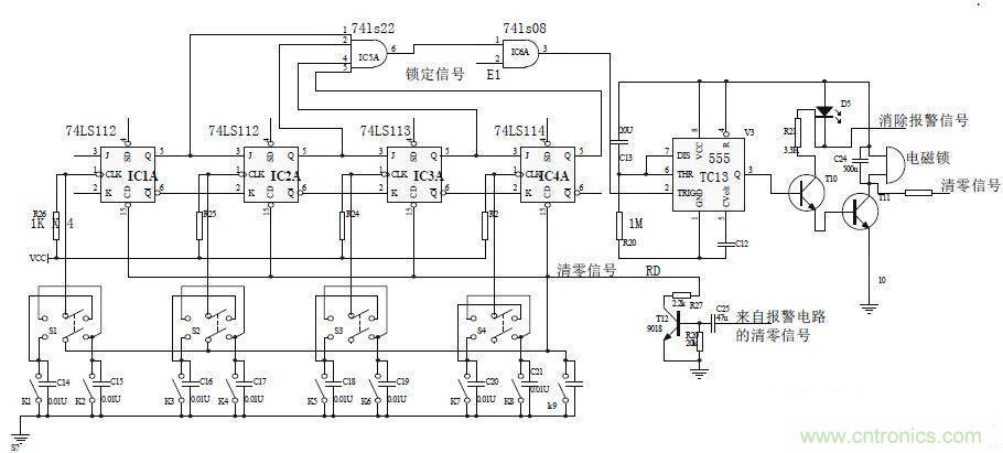鍵盤輸入、密碼修改、密碼檢測(cè)、開鎖、執(zhí)行電路