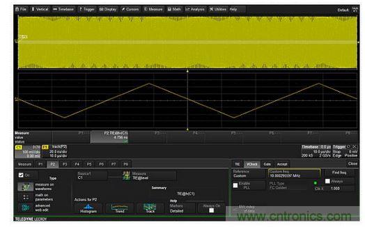 使用TIE參數(shù)軌跡可以繪制出PM波形每個周期的瞬時相位與時間的關(guān)系圖，從而實(shí)現(xiàn)對調(diào)相信號的解調(diào)。
