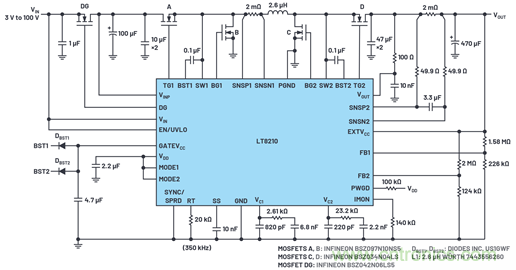為汽車電子系統(tǒng)提供供電和保護(hù)，無(wú)開(kāi)關(guān)噪聲，效率高達(dá)99.9%