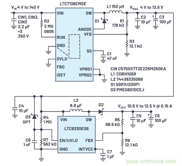 在源電壓5 V至140 V的電氣系統(tǒng)中，如何維持偏置電壓呢？