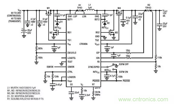 具有高效率和低 EMI并可調節(jié)高功率電壓和電流的降壓-升壓型控制器 具有高效率和低 EMI并可調節(jié)高功率電壓和電流的降壓-升壓型控制器