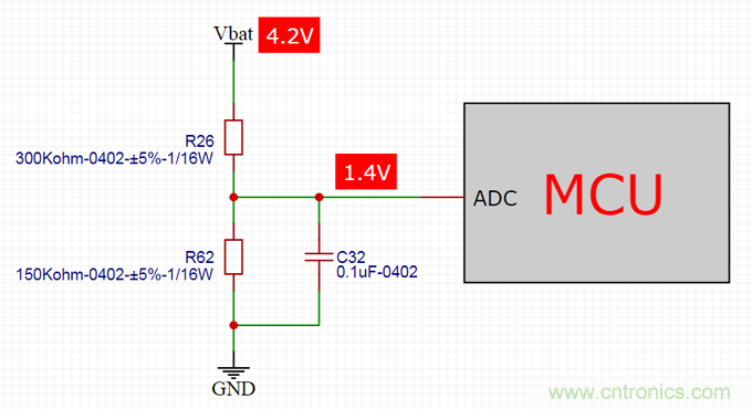 電池電壓偵測電路&ldquo;踩坑&rdquo;：分壓電阻的精度竟然是5%，不是1%