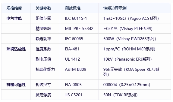 電阻器分類、規(guī)格要素及全球頭部廠商對(duì)比分析