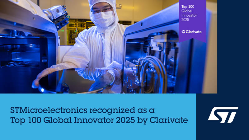 意法半導(dǎo)體被評(píng)為2025年全球百?gòu)?qiáng)創(chuàng)新機(jī)構(gòu)，已連續(xù)七年獲此殊榮