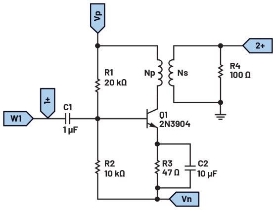ADALM2000實驗:變壓器耦合放大器 ADALM2000實驗:變壓器耦合放大器